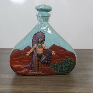 Ceramic Decanter Doc Holliday Molds Chief Decanter 9x10 Bottle Native Home Decor